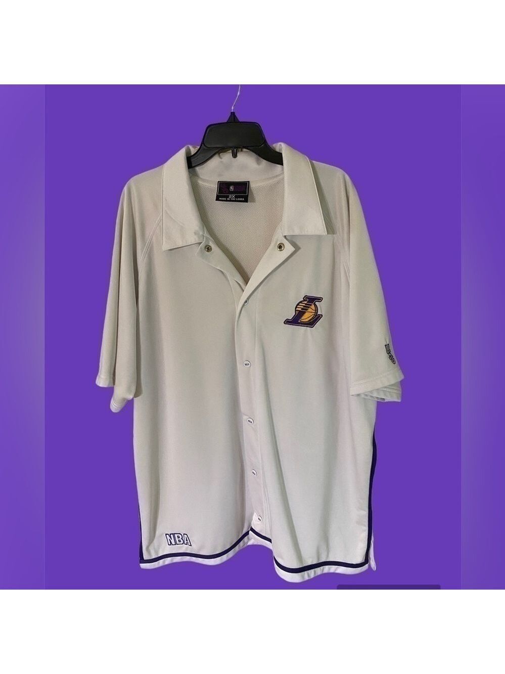 Lakers- 2X NBA vintage 90’s lined button up jersey/polo. Excellent preowned! - Picture 5 of 13